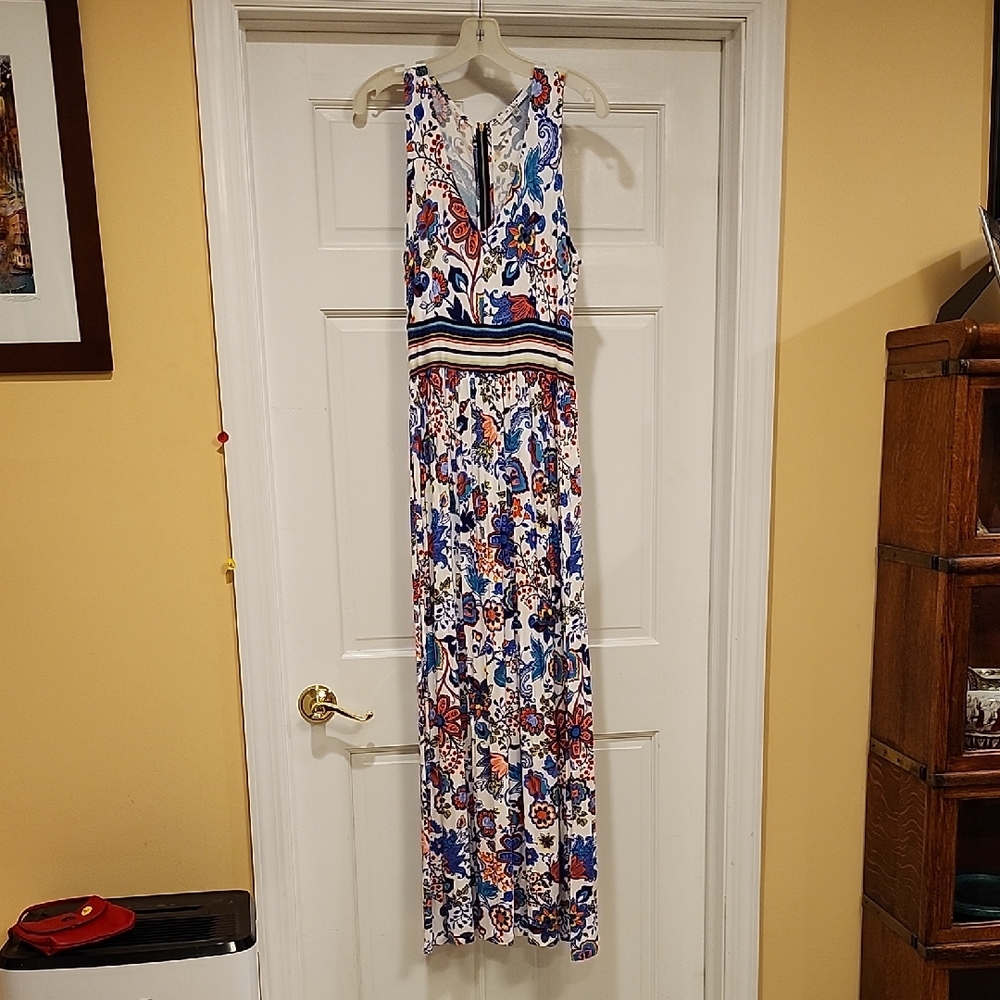 Milly Floral Maxi Dress - Blue and Red